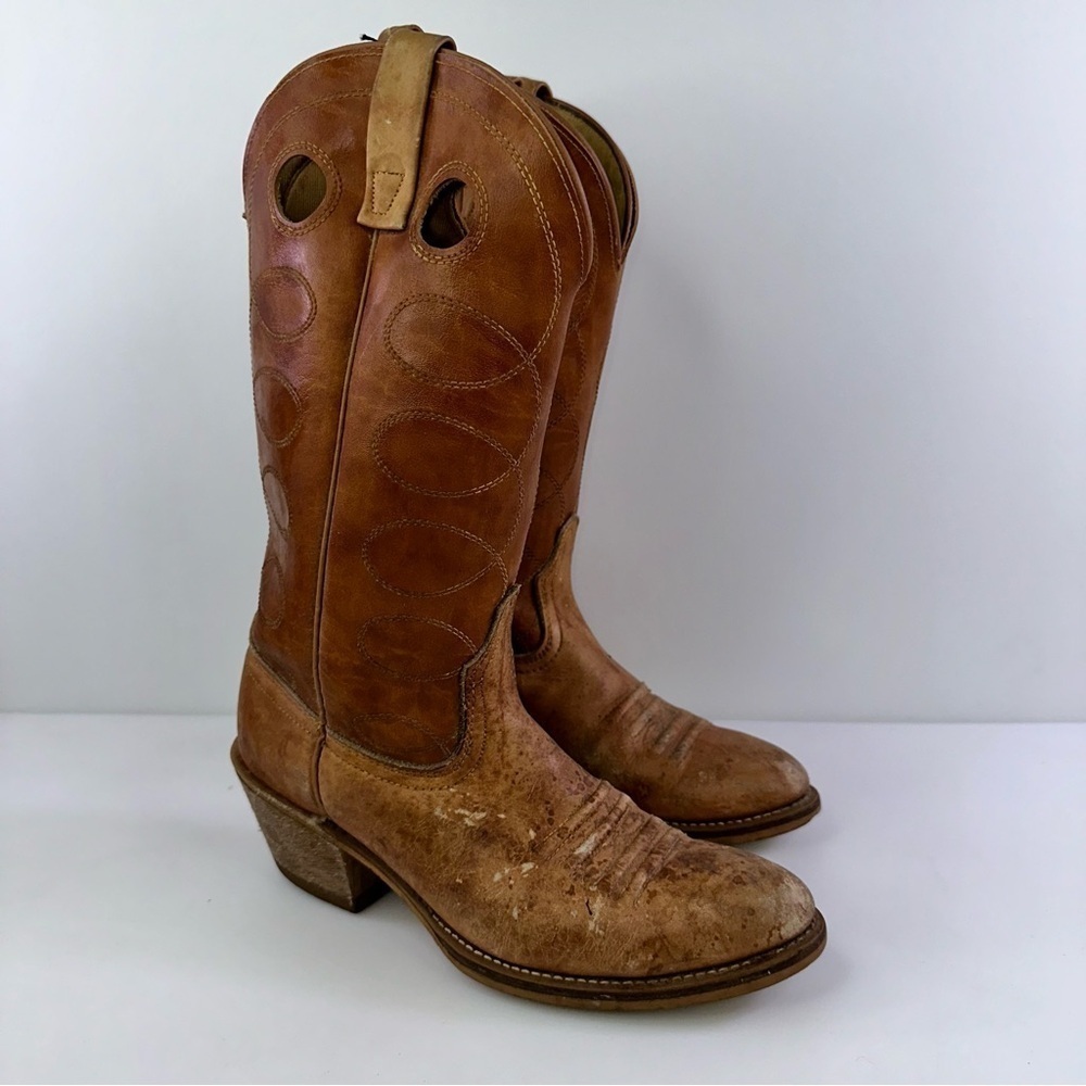 Acme Men's 4607 Brown Mid-Calf Almond Toe Cowboy Western Boots - Size 8.5D